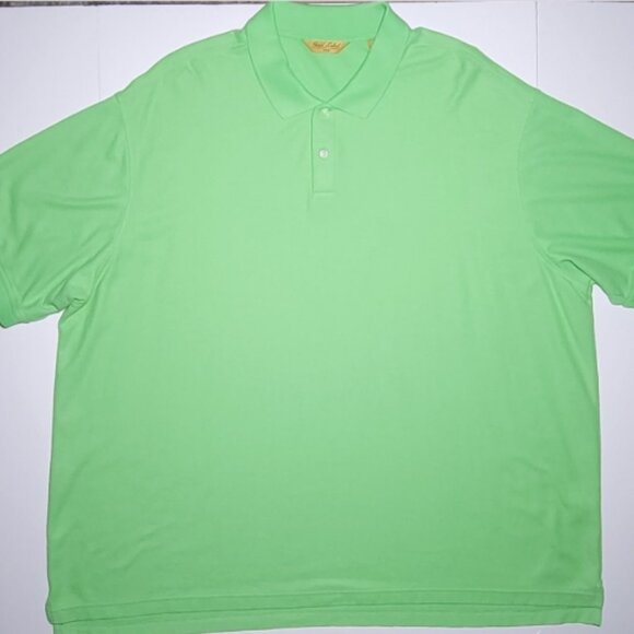 Roundtree & Yorke Gold Label Mens Lime Green Short Sleeve Cotton Polo Size 3XB - Picture 1 of 9